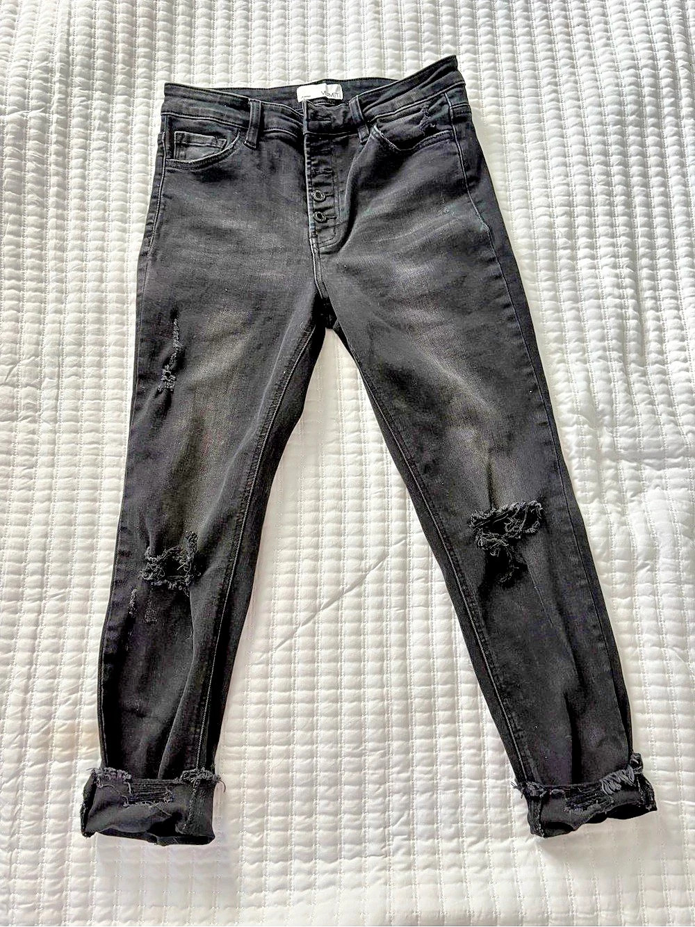 Vervet The Sophie Distressed Skinny Jeans Black Waist 29